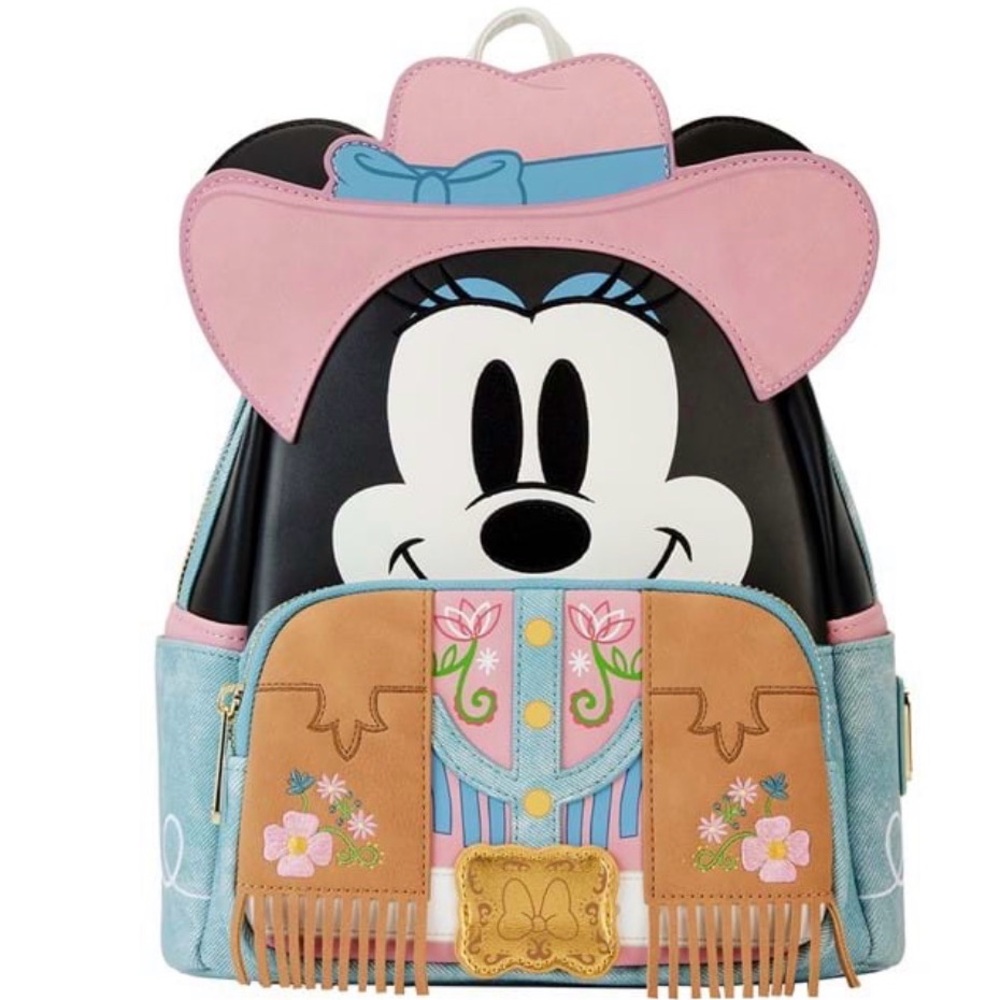 Loungefly Cowgirl Character Backpack - Pink, Blue, and Brown